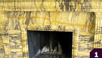 Sienna color marble mantel