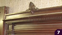 Large mahogany mirror painted over