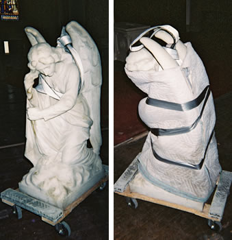 Angels wrapped up and ready for transport