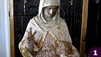 Plaster statue St Anne with child