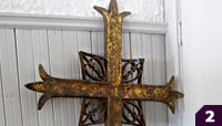 gold leafed cross from a convent
