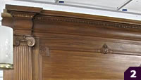 Gumwood with Limestone mantel