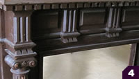 Carved wood mantel